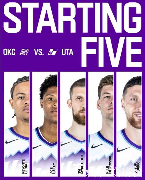 爵士首发阵容：乔治、贝利、森萨博、马尔卡宁、菲利波夫斯基